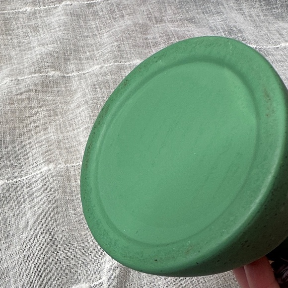 Green Speckled Vase with Multicolor Artificial Flowers Purple Orange Peach Cream - Picture 7 of 11